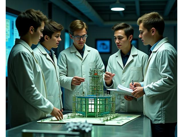 Studenten arbeiten an einem realen Geothermie-Modell in einem Labor