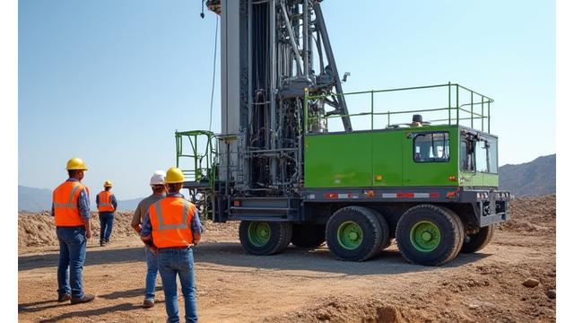 Bohranlage für Geothermie im Einsatz
