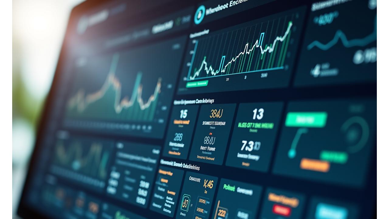 Bildschirm zeigt detailliertes Dashboard mit Geothermie-Anlagendaten, Graphen und Echtzeit-Status